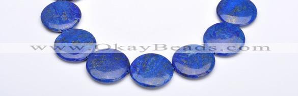 CLA21 coin deep blue dyed lapis lazuli 25mm gemstone beads