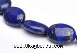 CLA35 flat oval 13*18mm deep blue dyed lapis lazuli beads