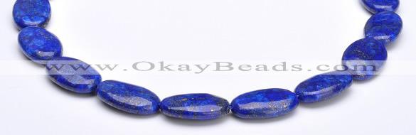 CLA36 flat oval deep blue dyed lapis lazuli 15*25mm beads