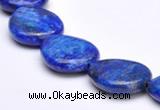 CLA38 16*21mm flat teardrop deep blue dyed lapis lazuli beads