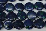 CLA411 15.5 inches 12mm flat round synthetic lapis lazuli beads