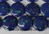 CLA415 15.5 inches 20mm flat round synthetic lapis lazuli beads