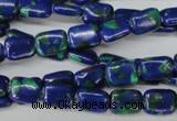 CLA425 15.5 inches 6*8mm rectangle synthetic lapis lazuli beads