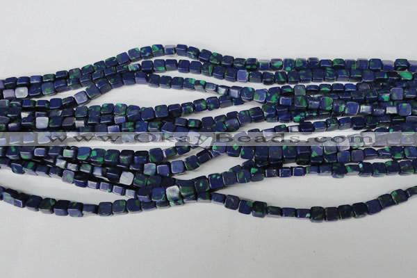 CLA445 15.5 inches 6*6mm square synthetic lapis lazuli beads