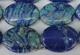 CLA465 15.5 inches 18*25mm oval synthetic lapis lazuli beads