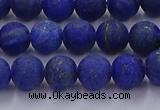 CLA71 15.5 inches 6mm round matte lapis lazuli beads wholesale