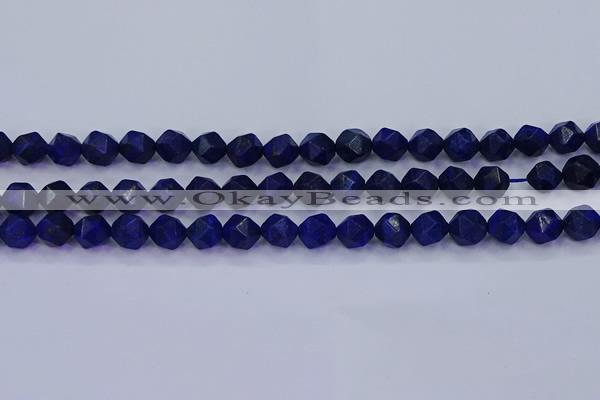 CLA82 15.5 inches 8mm faceted nuggets dyed lapis lazuli beads