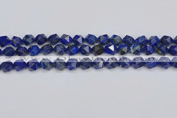 CLA87 15.5 inches 8mm faceted nuggets dyed lapis lazuli beads