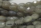 CLB10 16 inches 8*12mm faceted rice labradorite gemstone beads