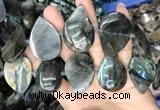 CLB1002 15.5 inches 18*35mm - 25*45mm flat teardrop labradorite beads