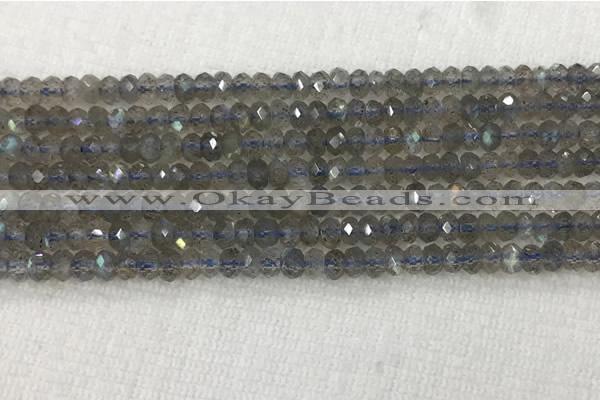 CLB1020 15.5 inches 2*4mm faceted rondelle labradorite gemstone beads