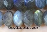 CLB1054 15.5 inches 6*10mm faceted rondelle labradorite gemstone beads