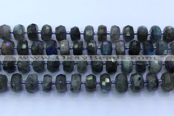 CLB1170 15 inches 6*10mm-7*11mm faceted nuggets labradorite beads