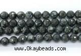 CLB1213 15.5 inches 10mm faceted round black labradorite gemstone beads