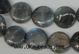 CLB171 15.5 inches 18mm flat round labradorite gemstone beads