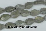 CLB183 15.5 inches 8*12mm faceted flat teardrop labradorite beads