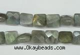 CLB198 15.5 inches 8*8mm faceted square labradorite beads