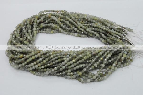 CLB20 15.5 inches 4mm faceted round labradorite gemstone beads