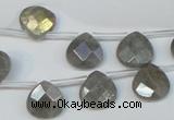 CLB205 Top-drilled 12*12mm briolette labradorite gemstone beads