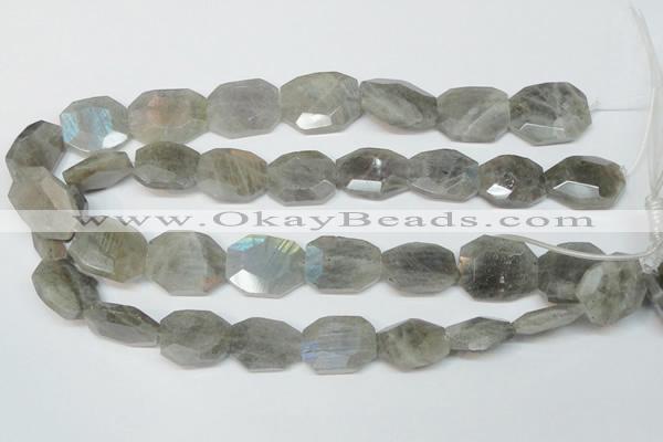 CLB206 15.5 inches 20*25mm faceted freeform labradorite beads