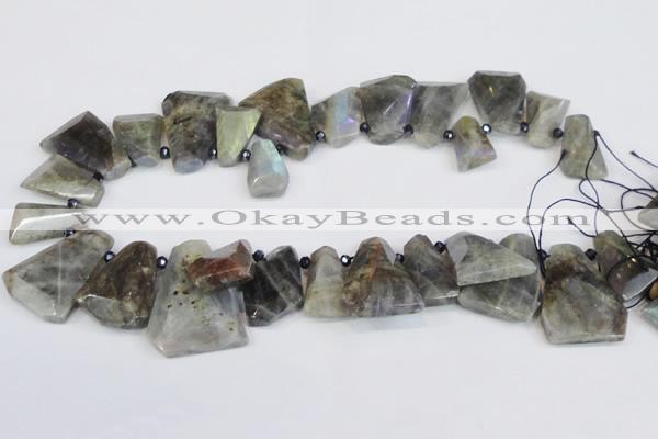 CLB222 Top drilled 15*25mm - 25*30mm freeform labradorite beads