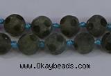 CLB230 15.5 inches 10mm faceted round matte labradorite beads