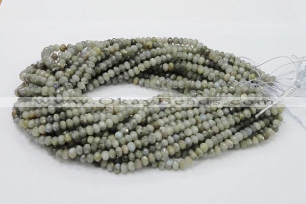 CLB28 15.5 inches 4*6mm faceted rondelle labradorite gemstone beads