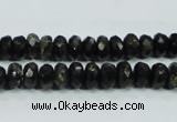 CLB303 15.5 inches 5*8mm faceted rondelle black labradorite beads