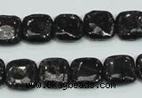 CLB306 15.5 inches 12*12mm square black labradorite gemstone beads