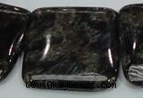 CLB308 15.5 inches 35*35mm square black labradorite gemstone beads