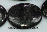 CLB314 15.5 inches 30*40mm oval black labradorite gemstone beads