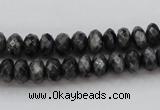 CLB330 15.5 inches 5*8mm faceted rondelle black labradorite beads