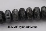 CLB331 15.5 inches 8*16mm faceted rondelle black labradorite beads