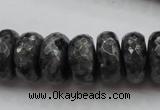 CLB332 15.5 inches 10*18mm faceted rondelle black labradorite beads