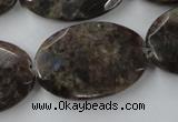 CLB416 15.5 inches 20*30mm faceted oval grey labradorite beads