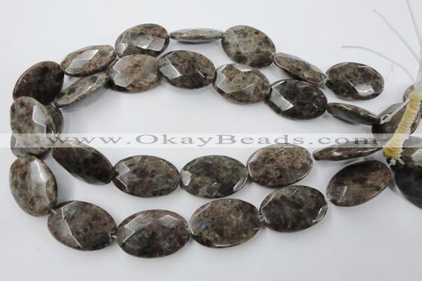 CLB416 15.5 inches 20*30mm faceted oval grey labradorite beads