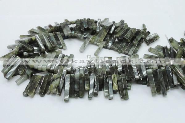 CLB51 15.5 inches multi size wand labradorite gemstone beads