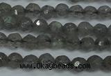 CLB510 15.5 inches 4mm faceted round labradorite gemstone beads