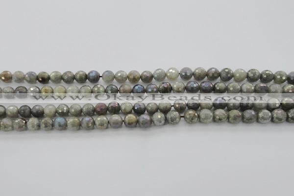 CLB612 15.5 inches 8mm faceted round AB-color labradorite beads