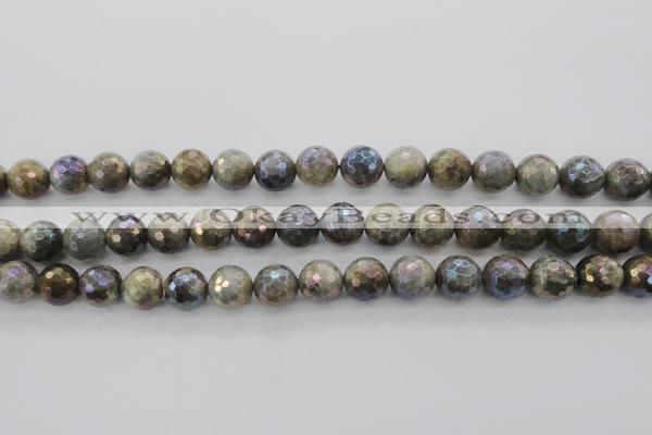 CLB614 15.5 inches 12mm faceted round AB-color labradorite beads