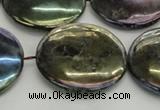 CLB642 15.5 inches 30mm flat round AB-color labradorite beads