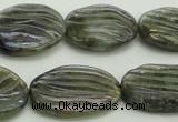 CLB668 15.5 inches 18*25mm carved oval AB-color labradorite beads