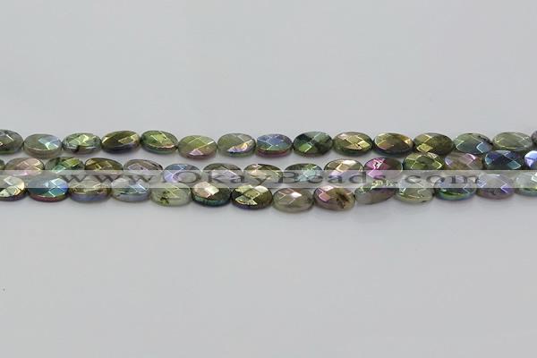 CLB673 15.5 inches 8*10mm faceted oval AB-color labradorite beads