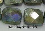 CLB690 15.5 inches 20mm faceted square AB-color labradorite beads