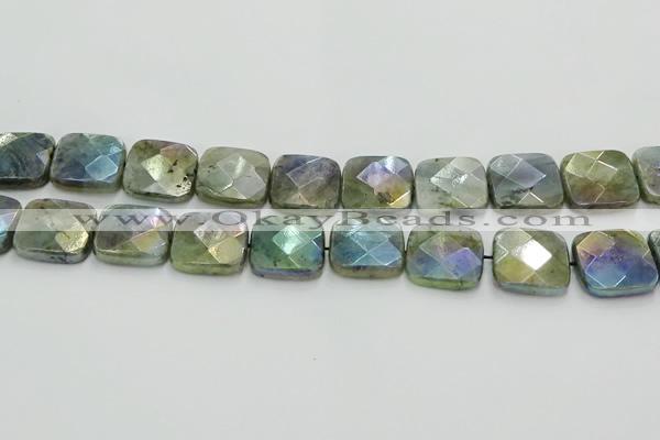 CLB690 15.5 inches 20mm faceted square AB-color labradorite beads