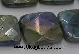 CLB691 15.5 inches 25mm faceted square AB-color labradorite beads