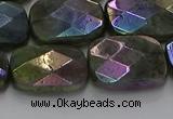 CLB699 15.5 inches 15*20mm faceted rectangle AB-color labradorite beads