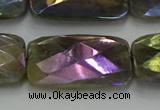 CLB708 15.5 inches 20*30mm faceted rectangle AB-color labradorite beads