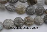 CLB734 15.5 inches 8mm flat round labradorite gemstone beads