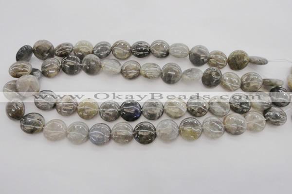 CLB737 15.5 inches 18mm flat round labradorite gemstone beads